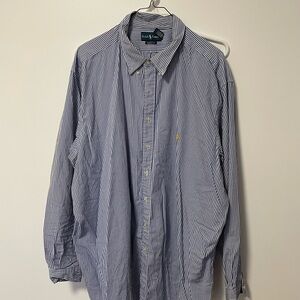 Worn Ralph Lauren Blue Striped Men's Shirt